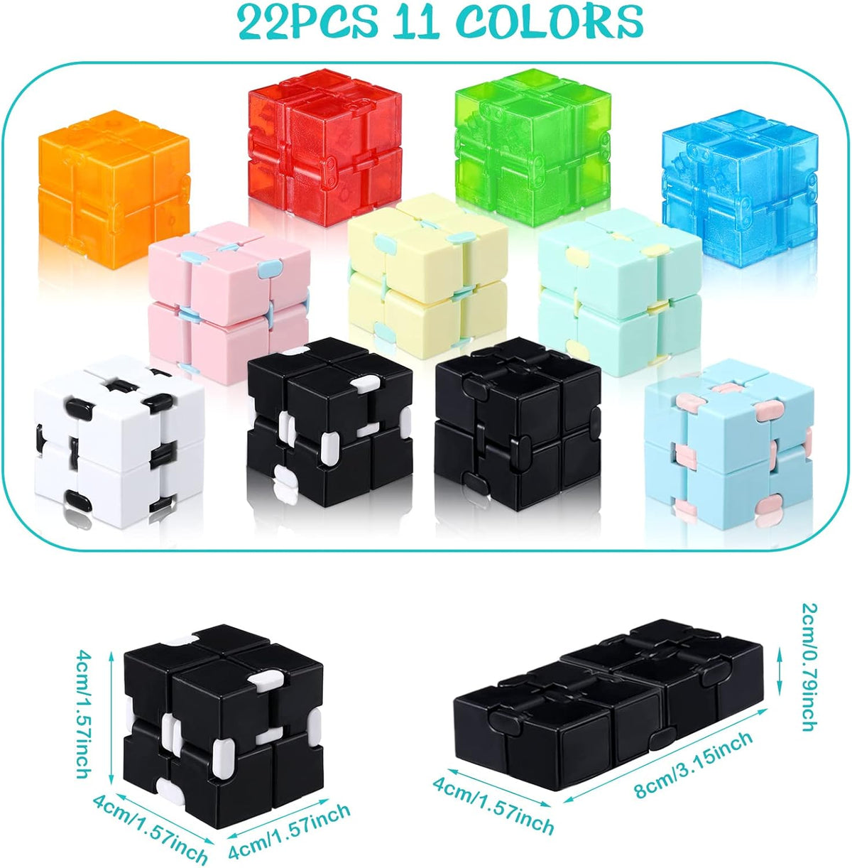 22 Pieces Toy Cube, Handheld Cube Anxiety Relief Cube Flip Toys Toy Blocks for Adults Relieve