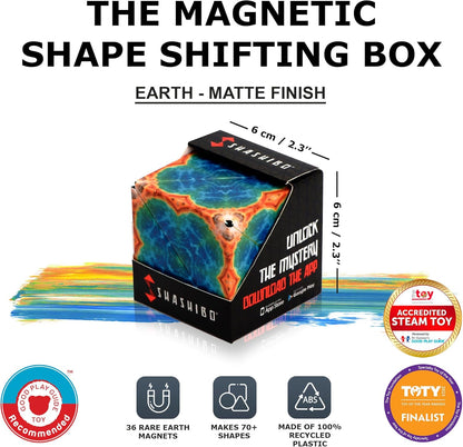 SHASHIBO Shape Shifting Box - Award-Winning, Patented Fidget Cube w/ 36 Rare Earth Magnets