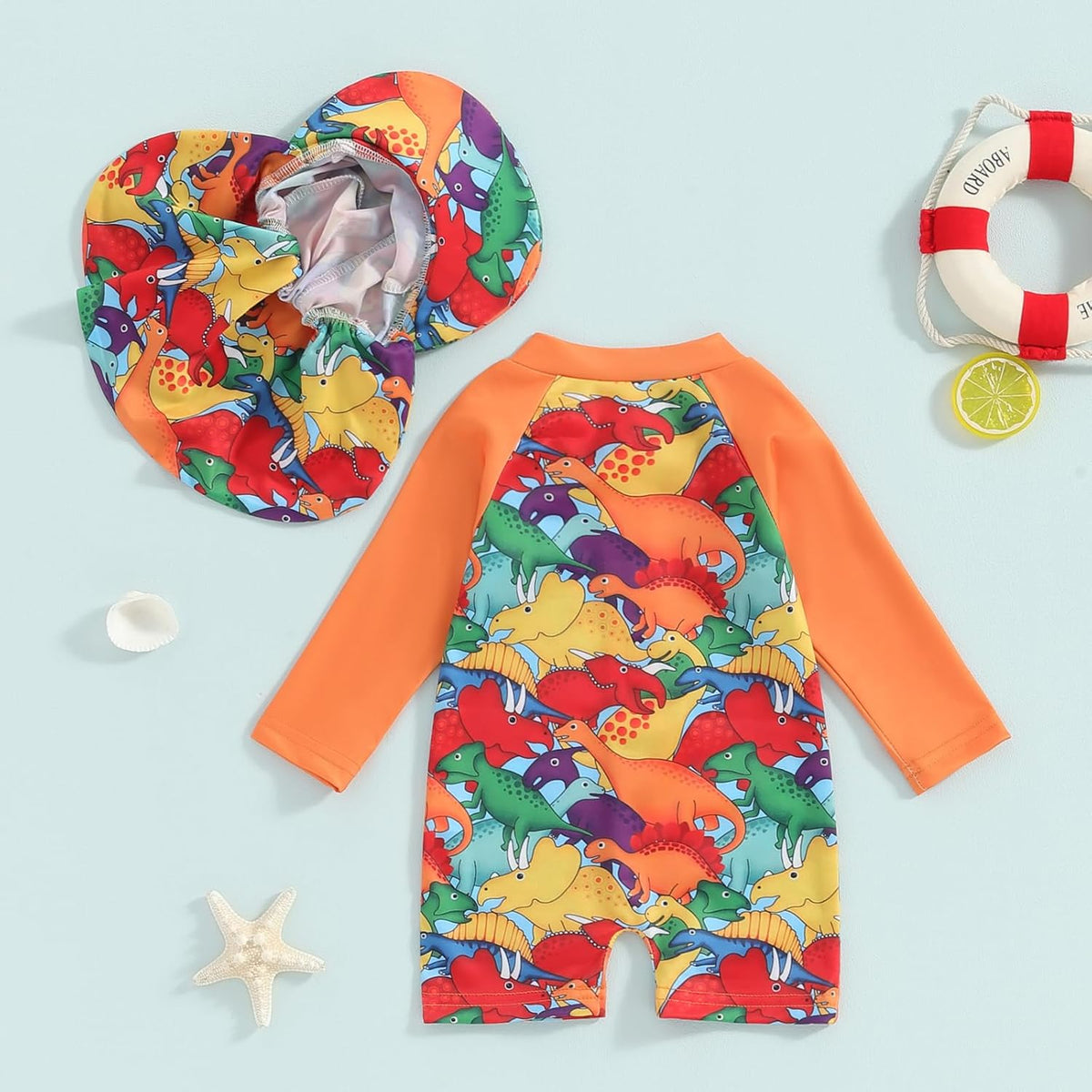 Hnyenmcko Baby/Toddler Boy Rash Guard Swimsuit Long Sleeve One Piece Zipper Swimwear Sunsuit Infant