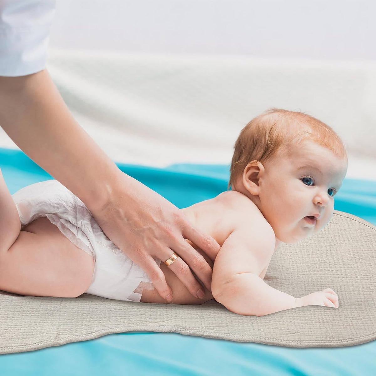 3 Pcs Changing Pad Liners Fits in Peanut Shape Changing Pad Waterproof Diaper Mats Organic Cotton
