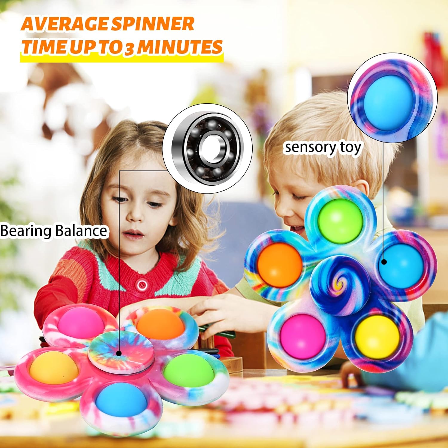 SCIONE 24 Pack Party Favors Fidget Spinners for Kids 4-8 8-12, Goodie Bags Stuffers for Kids 3-5