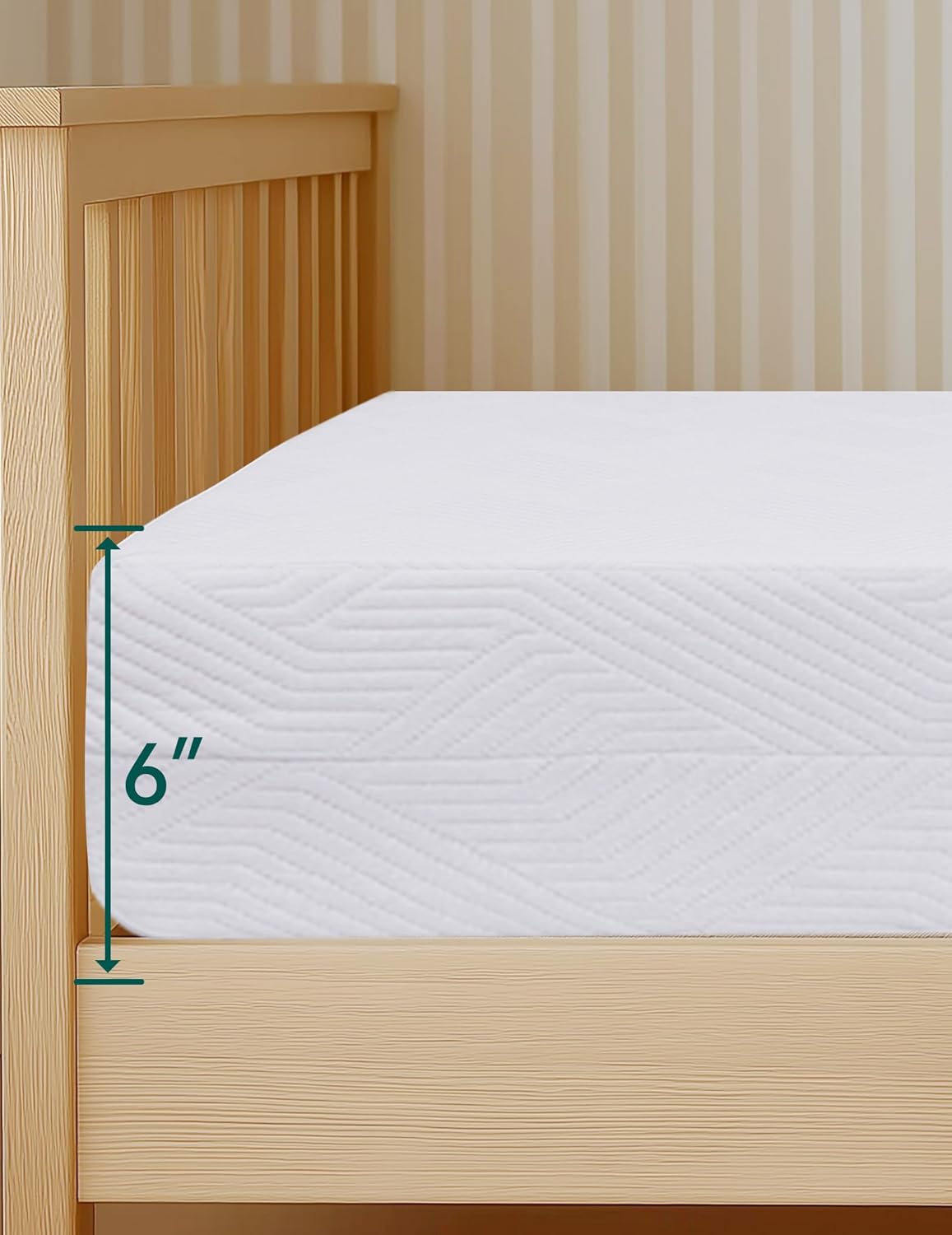 BABELIO Ergonomic Zoning Crib Mattress Dual-Sided Memory Foam Waterproof 6" Thick Toddler Mattress