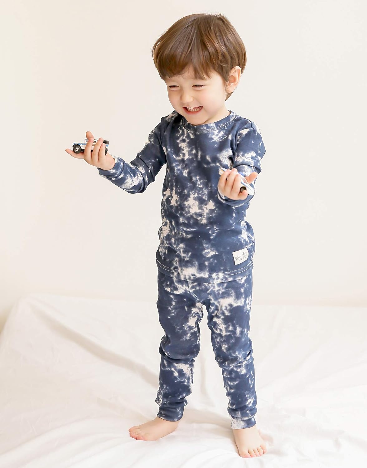 VAENAIT BABY 12M-12Y Toddler Kids Boys Girls 100% Cotton Marbling Tiedye Sung Fit Sleepwear Pajamas