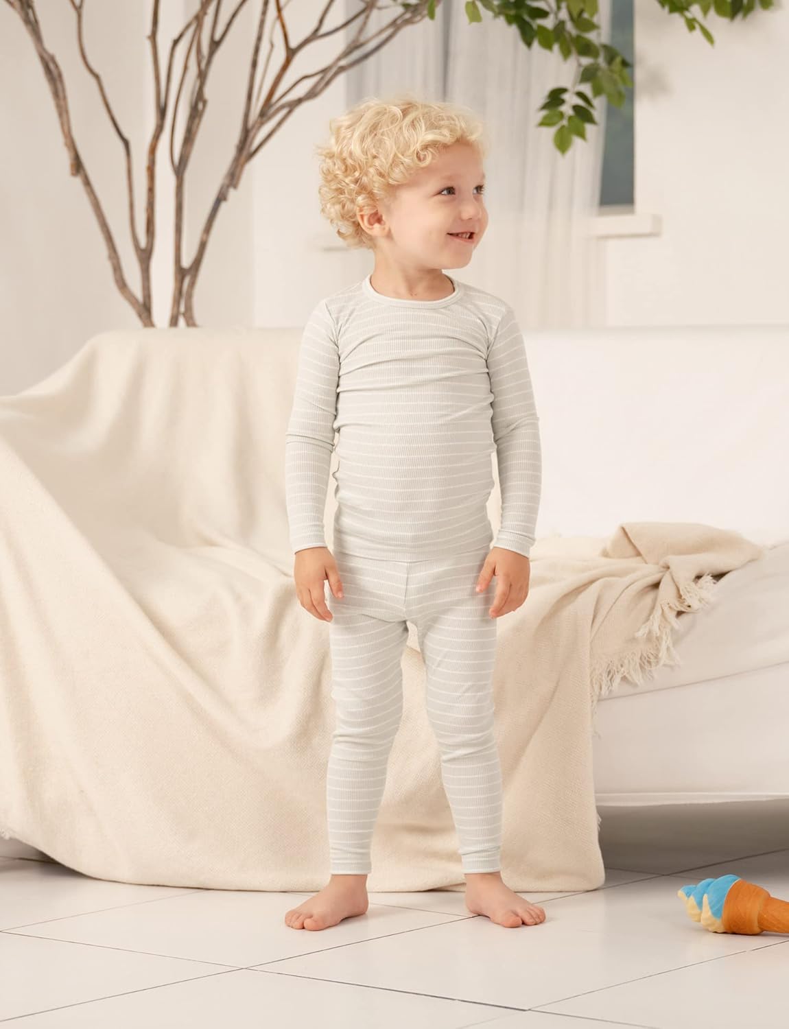 AVAUMA Stripe Pattern Baby Boys Girls Pajama Set Kids Toddler Snug fit Ribbed Sleepwear pjs for