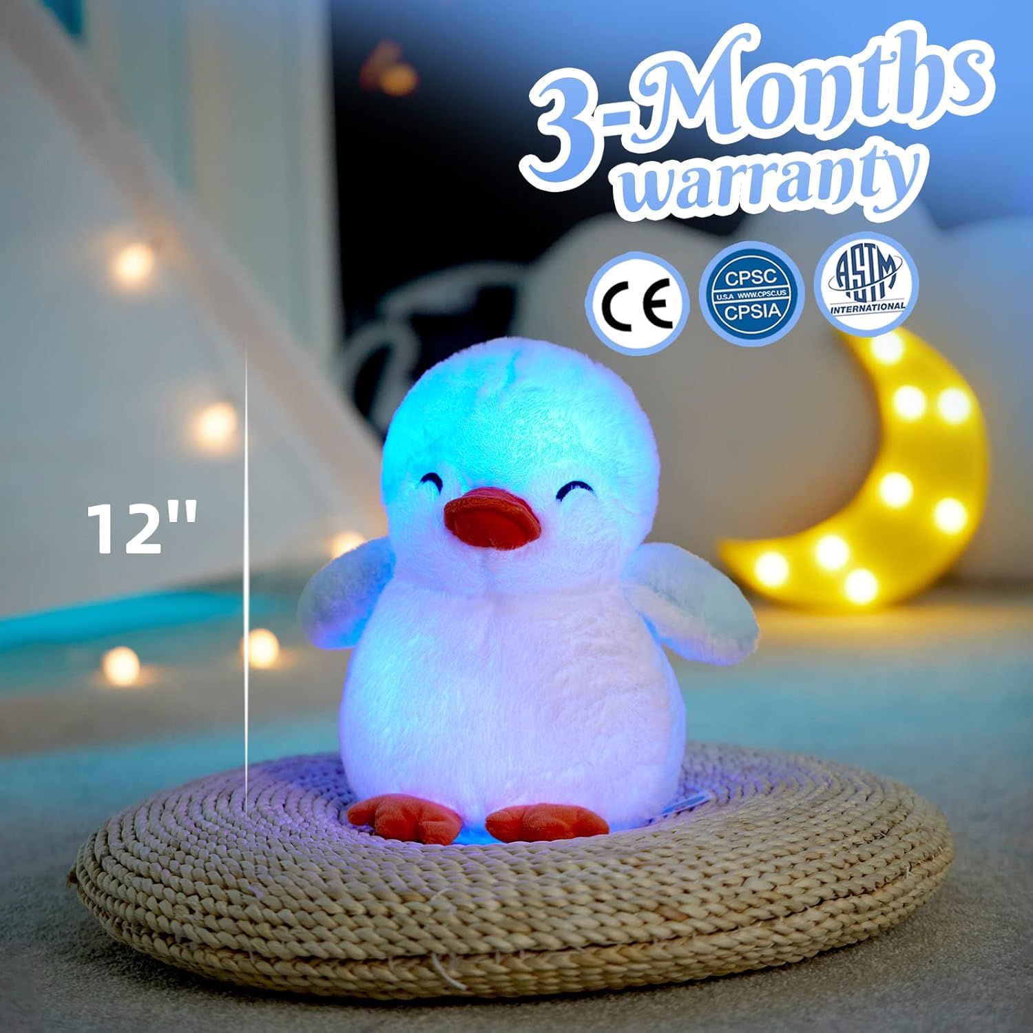 Glow Guards Light up Penguin Stuffed Animal Snuggle Soft Plush Toy with LED Night Lights Glow