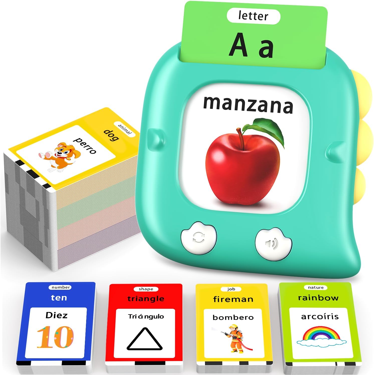 Kidzdo Talking Flashcards for Toddlers, 520 Bilingual English Sight Words Educational Learning Toy