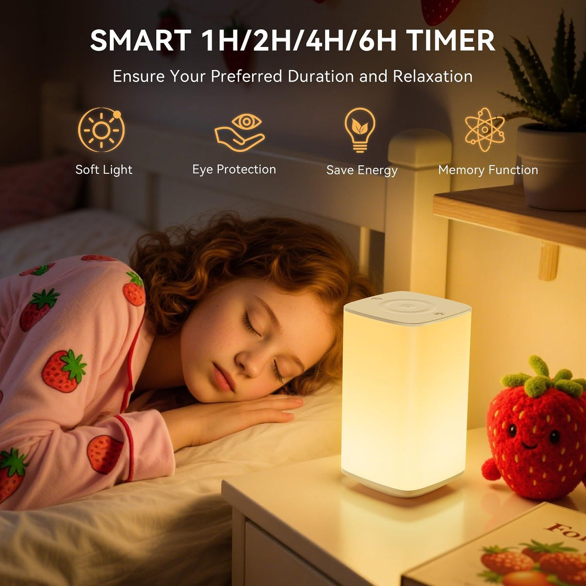 Nursery Night Light for Baby, Portable Night Lamp with LED Stepless Dimming & 256 RGB Colors for