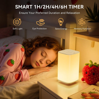 Nursery Night Light for Baby, Portable Night Lamp with LED Stepless Dimming & 256 RGB Colors for