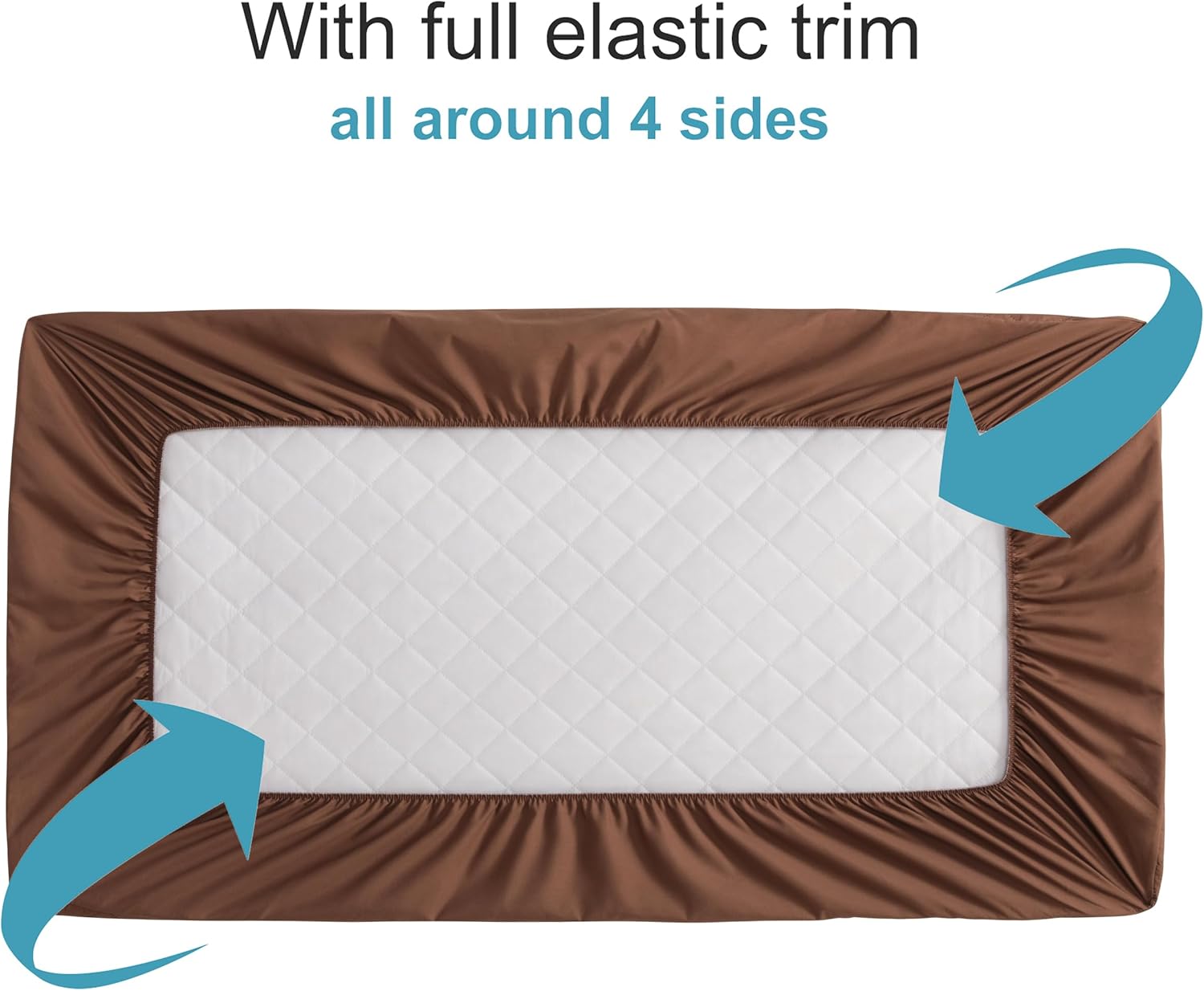 NTBAY 2 Pack Waterproof Mini Crib Mattress Protector, Quilted 24"x38" Fitted Mattress Cover