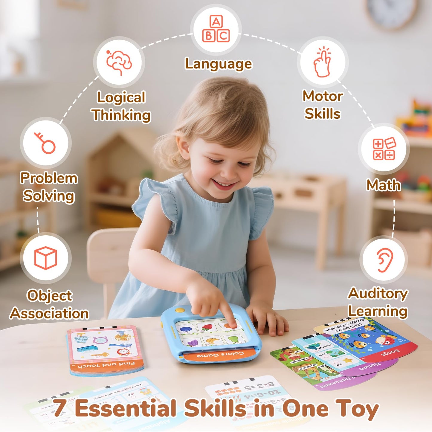 JoyCat Kids Learning Tablet, 156-Page Talking Phonics Flash Cards