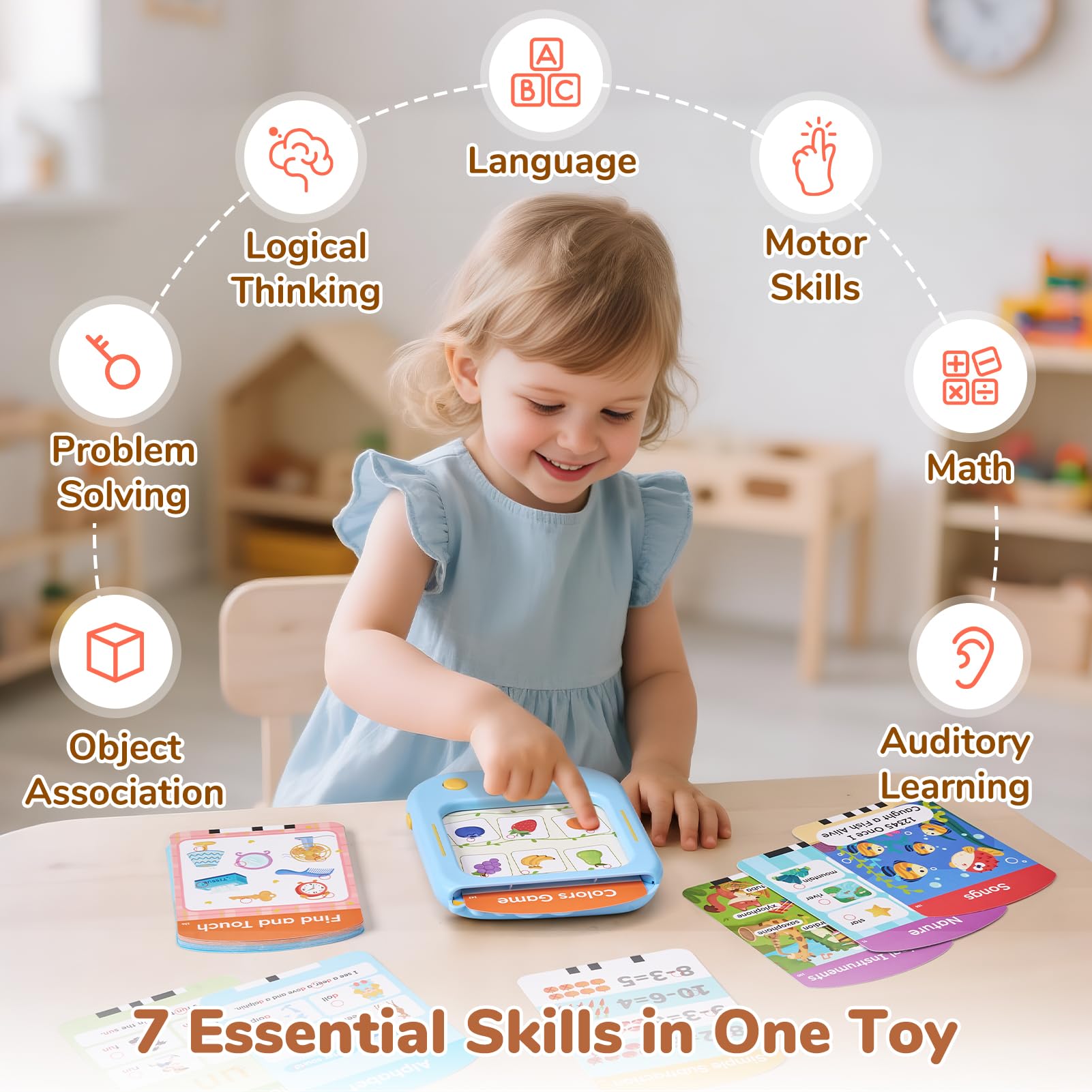 JoyCat Kids Learning Tablet, 156-Page Talking Phonics Flash Cards