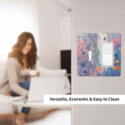 Turtle Coral Fish Watercolor Colorful Underwater World Outlet Covers 1 Toggle 1 Rocker Combination