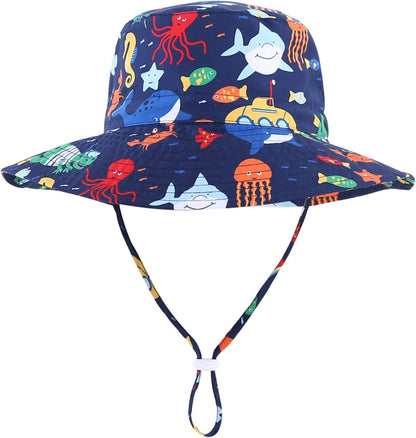 Home Prefer UPF50+ Wide Brim Sun Hat Boys Girls Sun Protection Hat Zoo Beach Swim Safari Bucket Hat