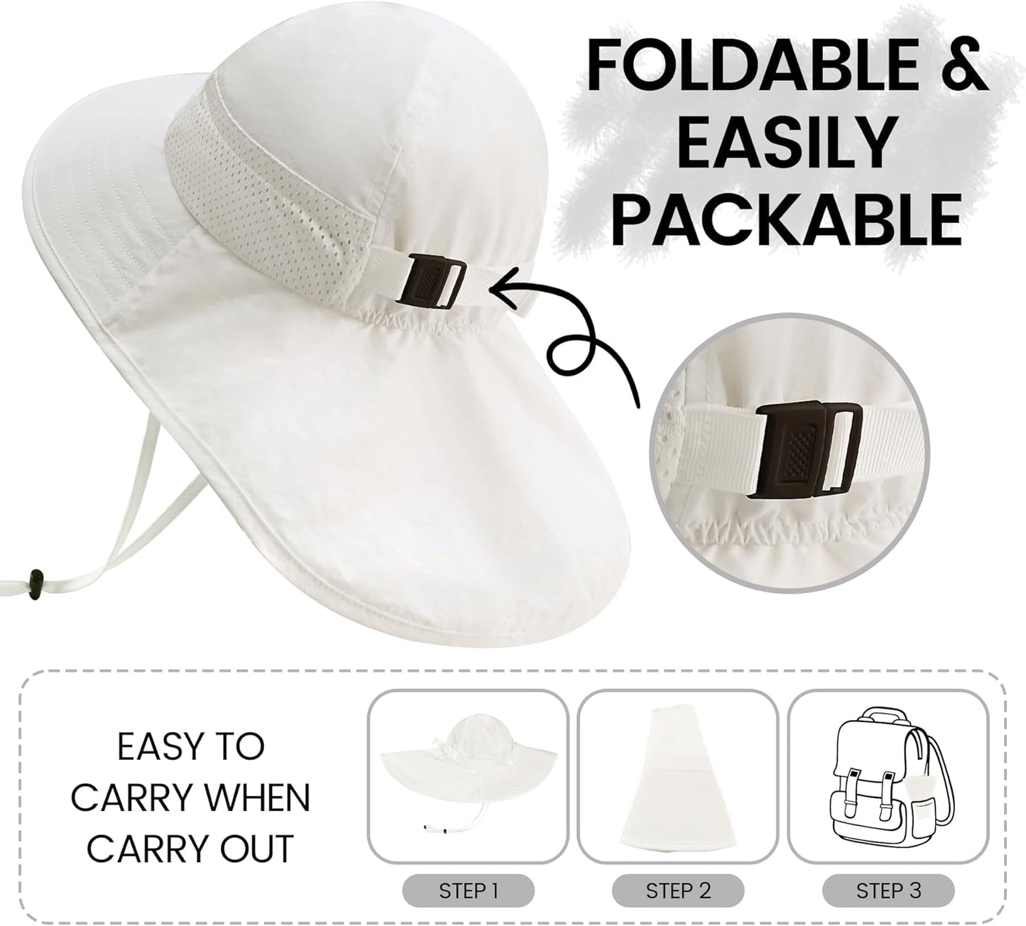 Baby Sun Hat with Neck Flap for Sun Protection Toddler Beach Hat UPF 50+ Outdoors 0-6 Years Boys