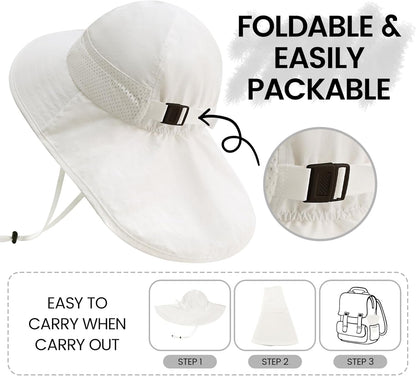 Baby Sun Hat with Neck Flap for Sun Protection Toddler Beach Hat UPF 50+ Outdoors 0-6 Years Boys
