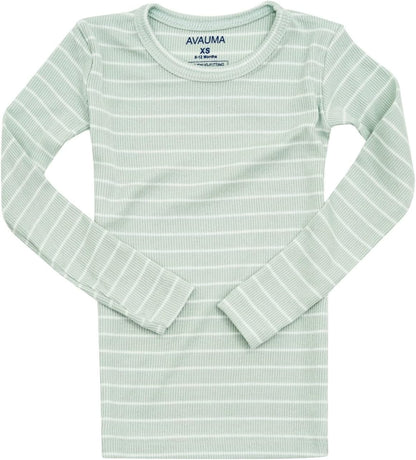 AVAUMA Stripe Pattern Baby Boys Girls Pajama Set Kids Toddler Snug fit Ribbed Sleepwear pjs for