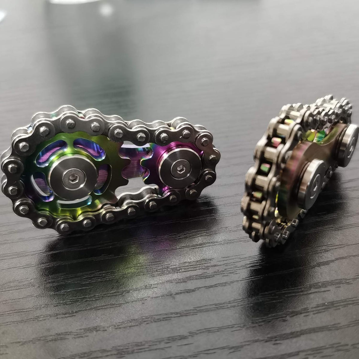 Sprocket Fidgets Chain Stainless Steel Fidget Cube Gears Linkage Bike Chain Novelty Fidget Block