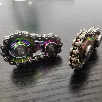 Sprocket Fidgets Chain Stainless Steel Fidget Cube Gears Linkage Bike Chain Novelty Fidget Block