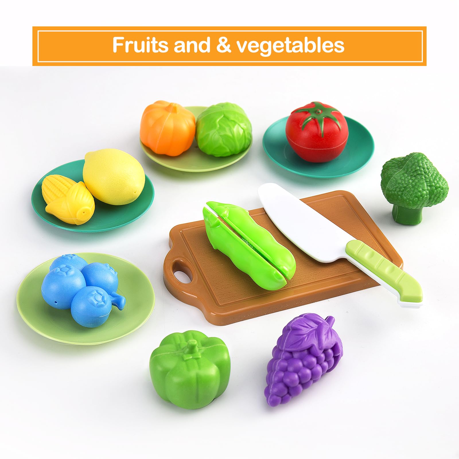 35Pcs Kids Kitchen Toy Accessories, Toddler Pretend Cooking Playset with Play Pots, Pans, Utensils