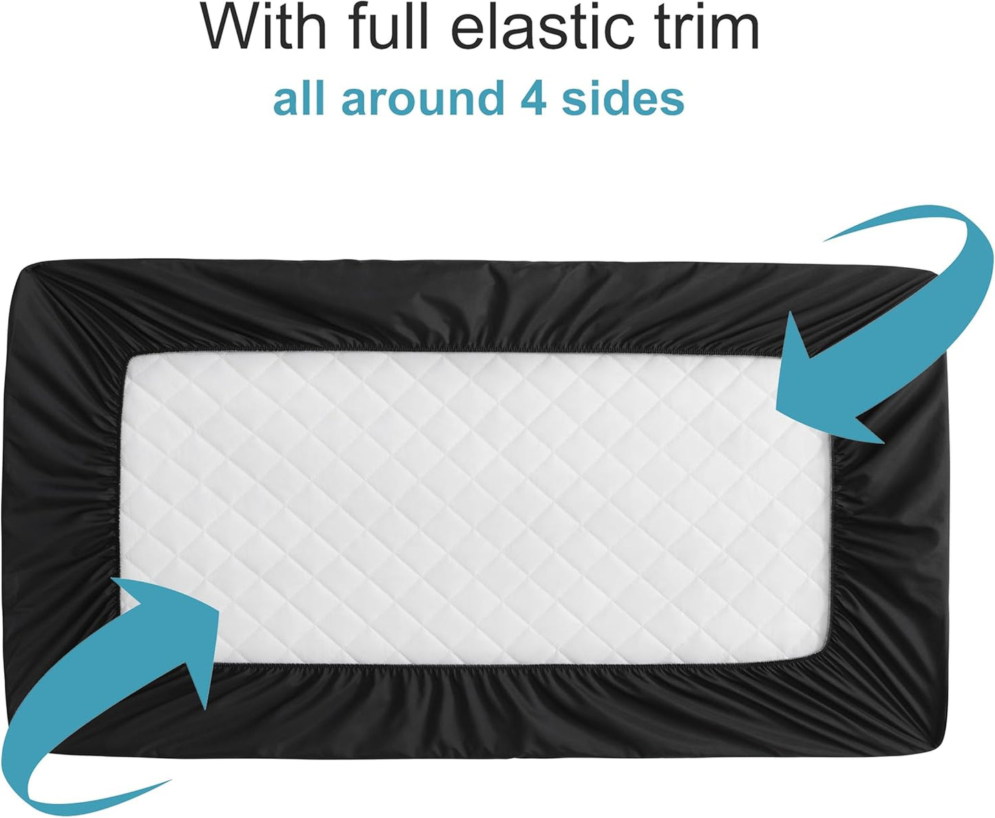 NTBAY 2 Pack Waterproof Crib Mattress Protector, Quilted 28"x52" Toddler Fitted Sheet - Machine