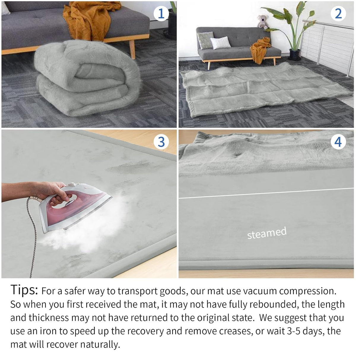 Baby Play Mat for Floor,1.3" Thick Elasti-Foam 50x50 Playpen Mat for Toddlers Infant