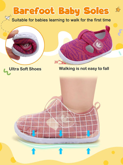 FEETCITY Barefoot Baby Shoes Girls Boys Walking Shoes Infant Sneakers Lightweight Flexible Newborn