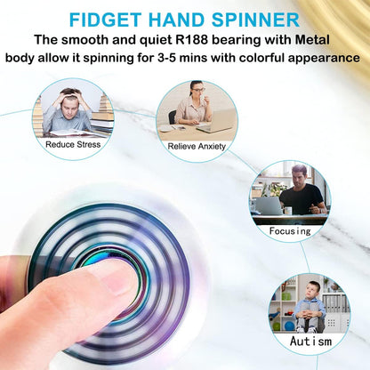 Cool Fidget Spinners Toy Metal for Kids Adults, Steel Fidgit Finger Hand Spinner Desk Toys Gifts