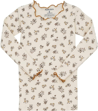 AVAUMA Baby Boy Girl Pajama Set 6M-7T Kids Cute Toddler Snug fit Flower Pattern Design Pjs Cotton