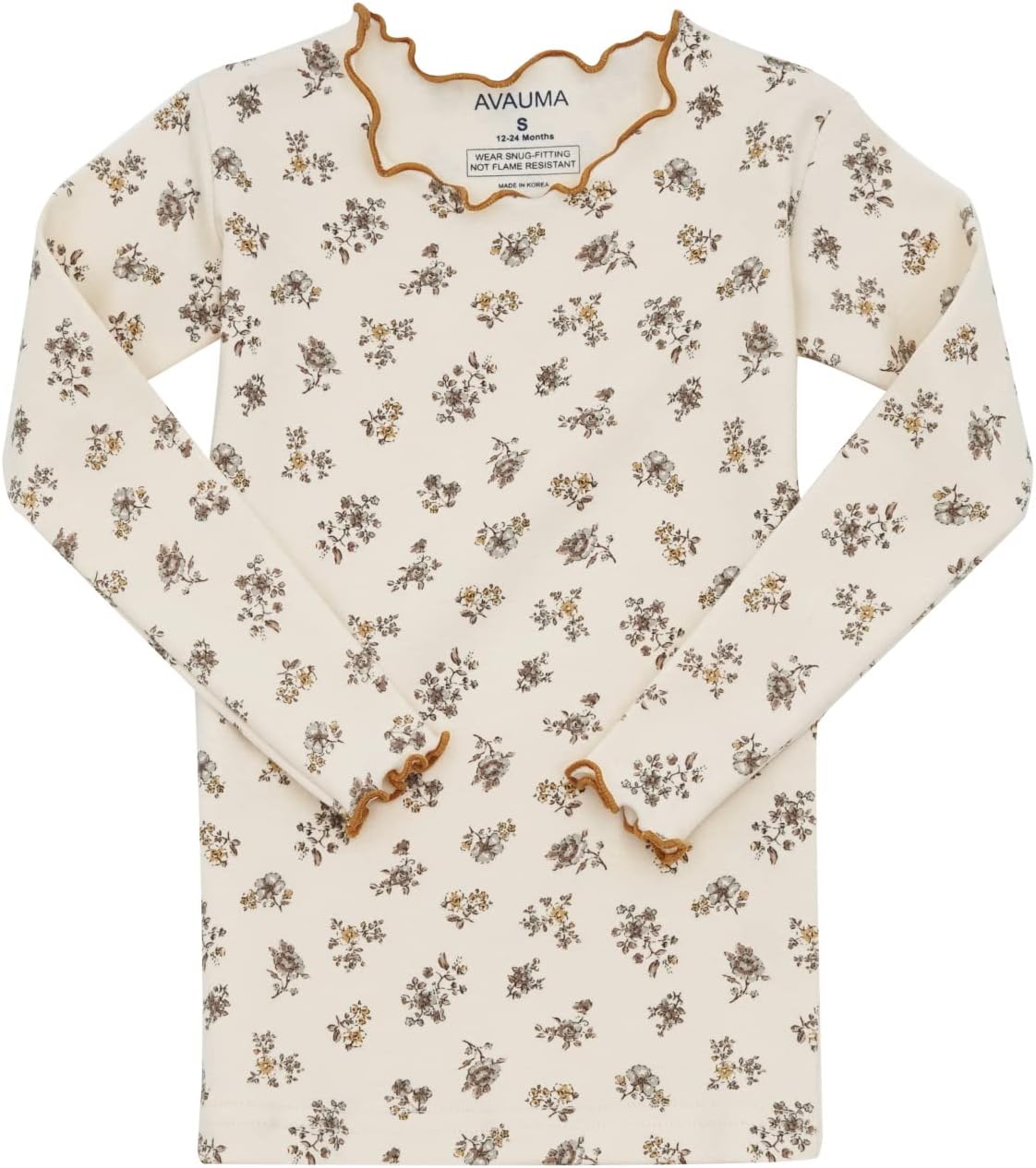 AVAUMA Baby Boy Girl Pajama Set 6M-7T Kids Cute Toddler Snug fit Flower Pattern Design Pjs Cotton