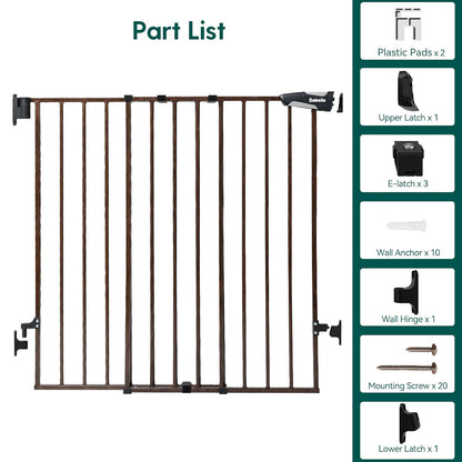 Babelio 26-43" No Bottom Bar Baby Gate for Babies, Elders and Pets, 2-in-1 Hardware Mount Dog Gate