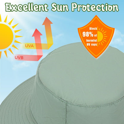Baby Sun Hat Kids Summer UPF 50+ Toddler Bucket Hat Wide Brim Adjustable Beach Hats for Boys Girls