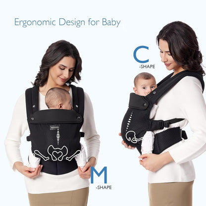 Momcozy Breathable Mesh Baby Carrier, Ergonomic and Lightweight Infant Carrier for 7-44lbs with