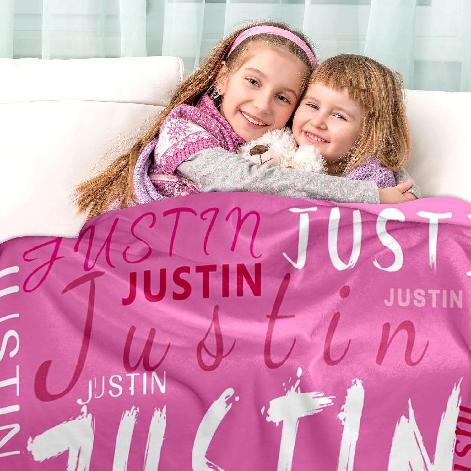 Ship Next Day, Custom Name Blanket - Printed in USA, Personalized Baby Blankets for Girls, Baby