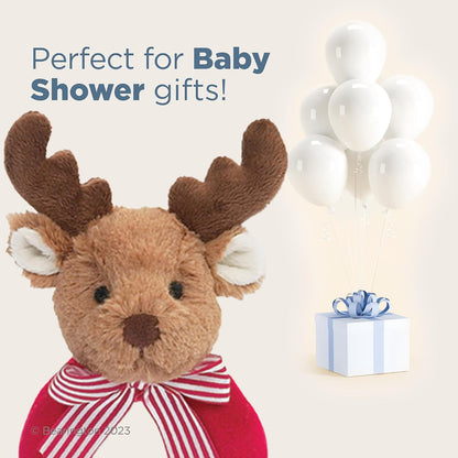 Bearington Baby Lil’ Reindeer Christmas, 5.5 Inch Christmas Reindeer Plush Stuffed Animal, Soft