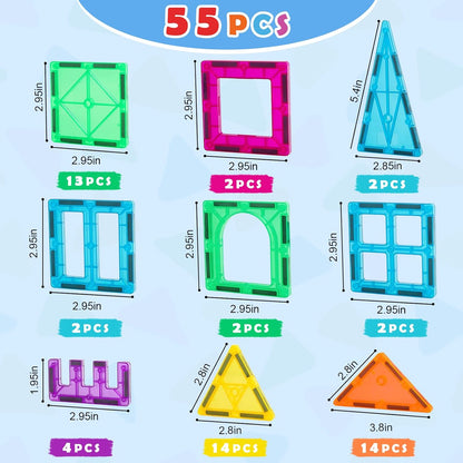 Gemmicc Magnetic Tiles, Magnet Toys Building Blocks for Kids, STEM Approved Educational Toys
