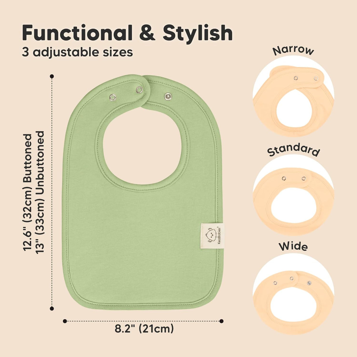 KeaBabies 8-Pack Organic Baby Bibs for Boys, Girls - Super Absorbent Cotton Drool Bibs for Baby
