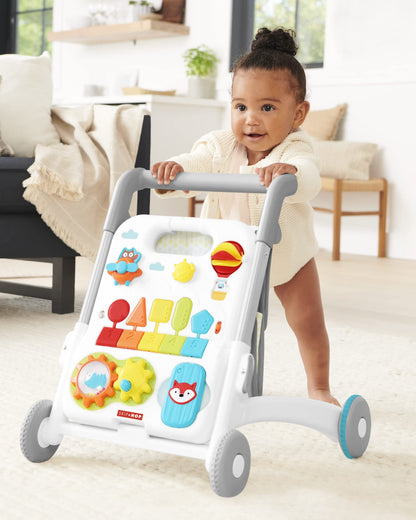 Skip Hop Baby Walker 4-in-1 Sit to Stand Convertible Light Up Walker with 40+ Activities Explore &