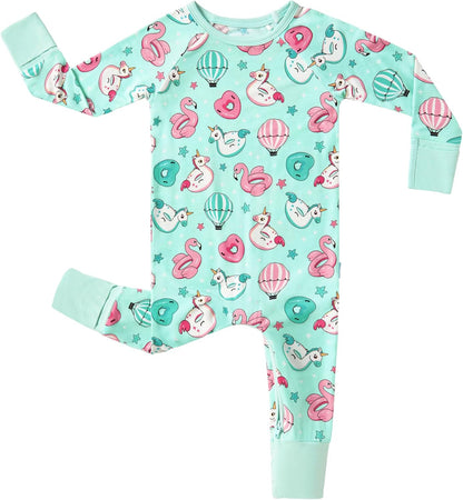 Baby Boys Girls Romper Long Sleeve Jumpsuits Infant Unisex One-Piece Bamboo Viscose Zipper Mitten
