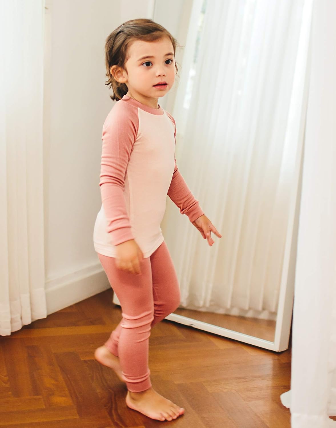 VAENAIT 6M-12Y Toddler Toddler Kids Toddler Girls Boys Soft Comfy Modal Tencel Solid Raglan