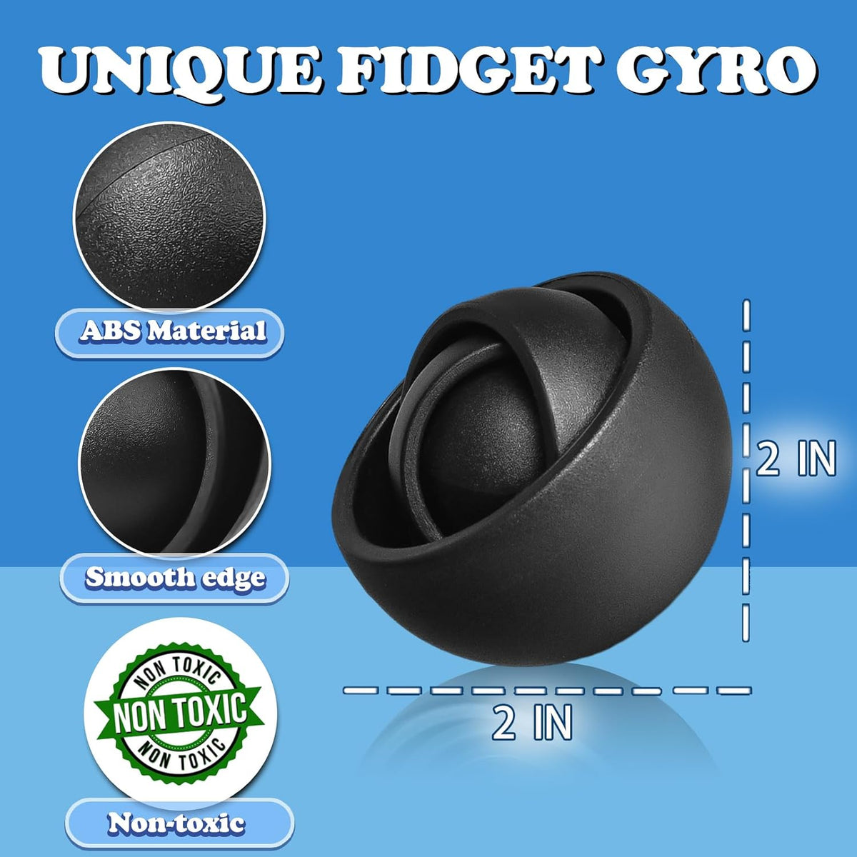 Fidget Toys Adults 2 PCs , Sensory Figette Spinner Anxiety Stress Relief Toys Quiet Fidgets Gyro