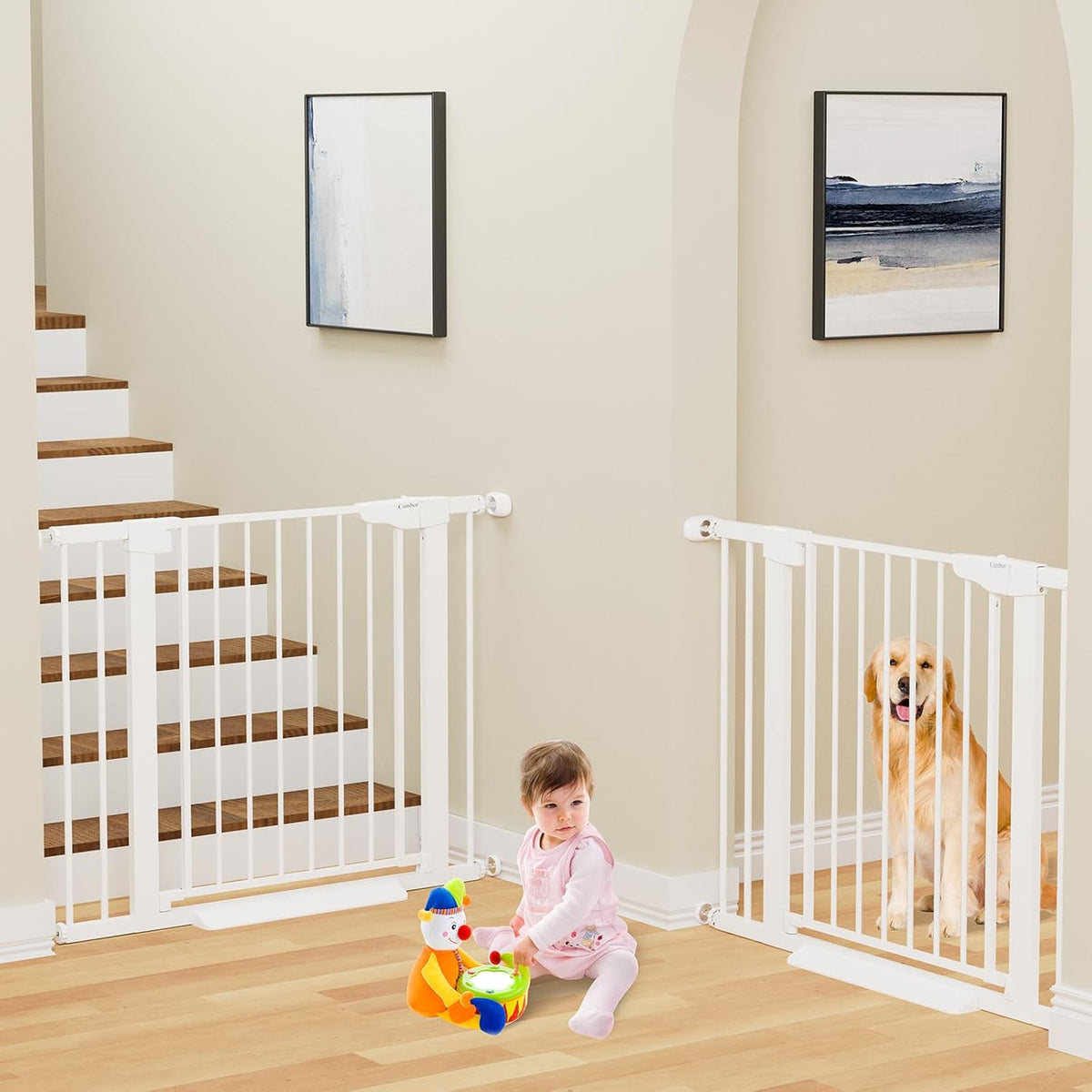 Cumbor 2 Pack 29.7-40.6" Baby Gate for Stairs, Mom's Choice Awards Winner-Dog Gate for Doorways