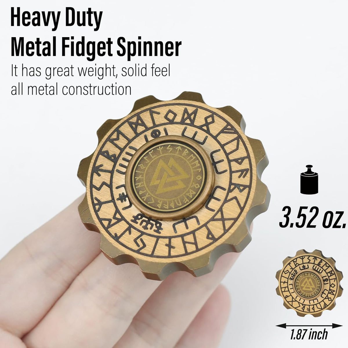 Freelove Viking Pirate & Gossip Design Fidgets Spinners, Copper Metal Spinner Fidget Toy Prime for