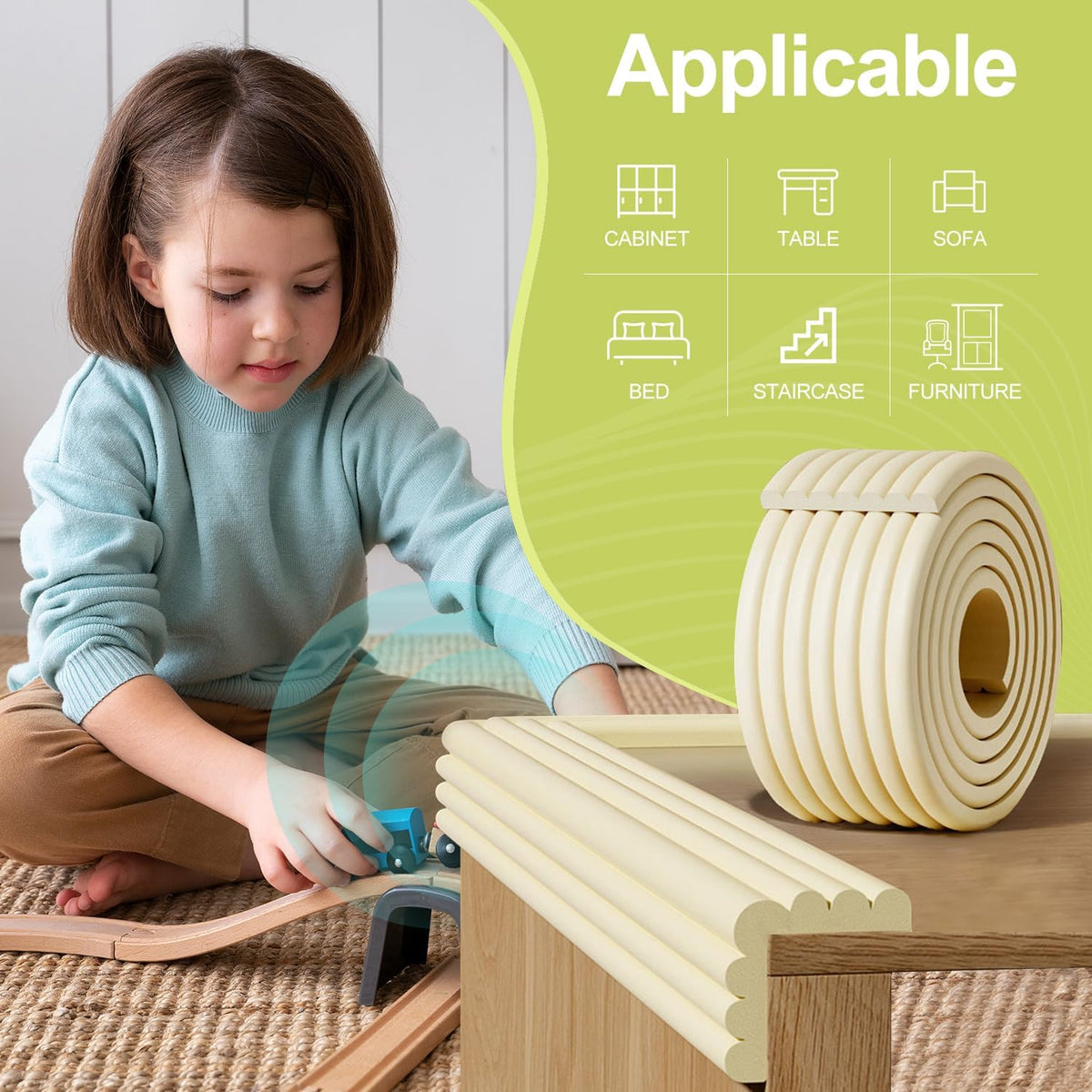 Baby Proofing Wall Corner Protector,Edge Guard Corner Protector,6.56ft Thinken Soft Corner