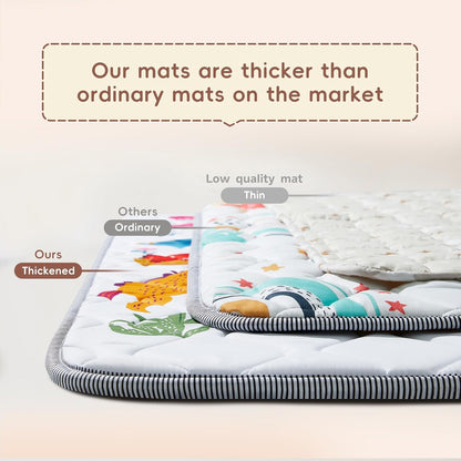 Baby Play Mat - Thicken 50x50 Inch Soft Foam Crawling Mat for Playpen & Floor, Non-Slip Waterproof