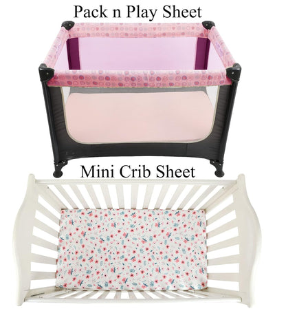 Pack n Play Sheet Stretchy Fitted Portable Mini Crib Sheets Set 3 Pack,Playard Sheets Convertible