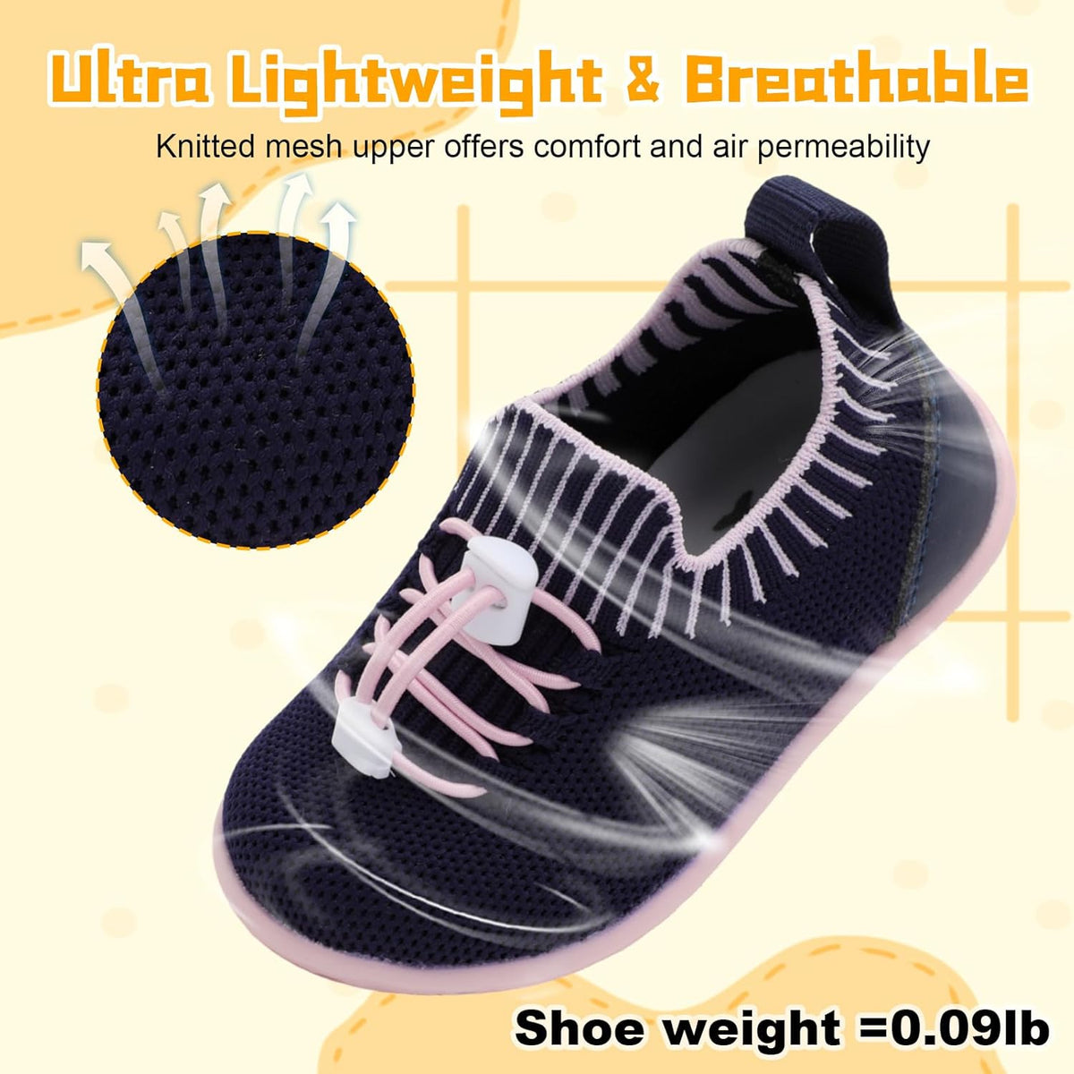 FEETCITY Baby Shoes Boys Girls First Walking Shoes Lightweight Infant Sneakers Slip On Shoe
