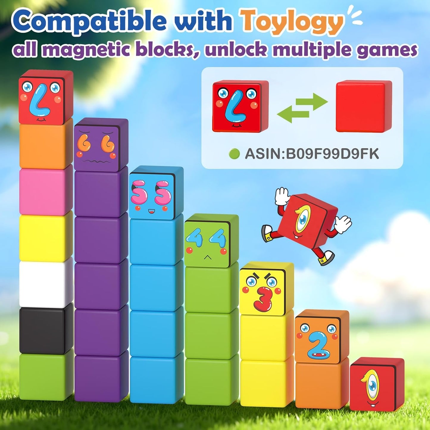 Magnetic Blocks World Building Blocks Edition, STEM Educational Montessori Sensory Learning