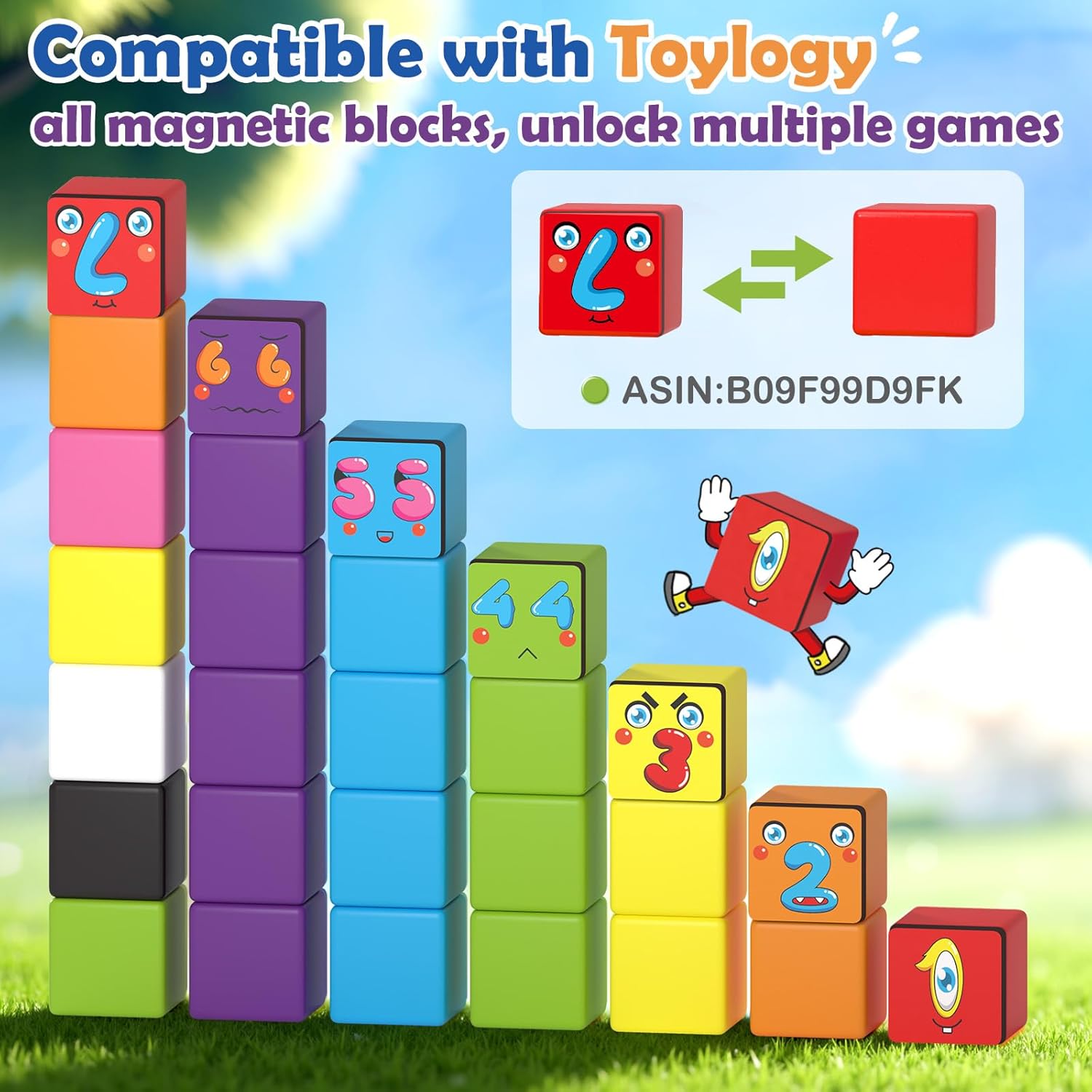 Magnetic Blocks World Building Blocks Edition, STEM Educational Montessori Sensory Learning