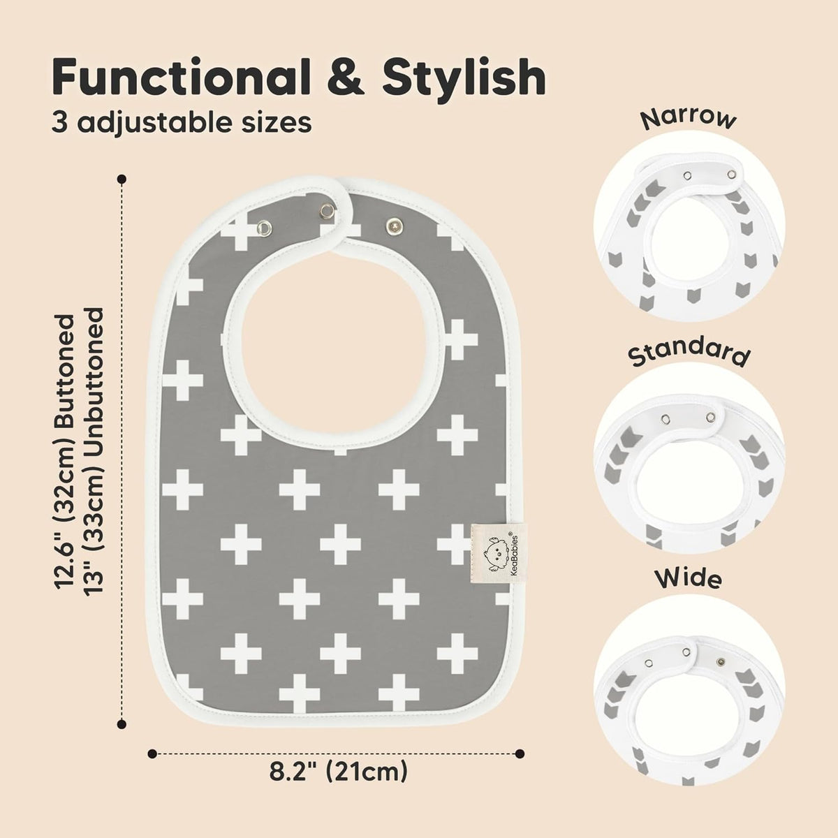 KeaBabies 8-Pack Organic Baby Bibs for Boys, Girls - Super Absorbent Cotton Drool Bibs for Baby