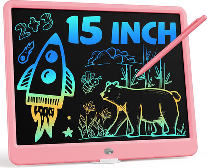 Bravokids 15 Inch LCD Writing Tablet for 3 Year Olds - Electronic Drawing Pad and Doodle Board as
